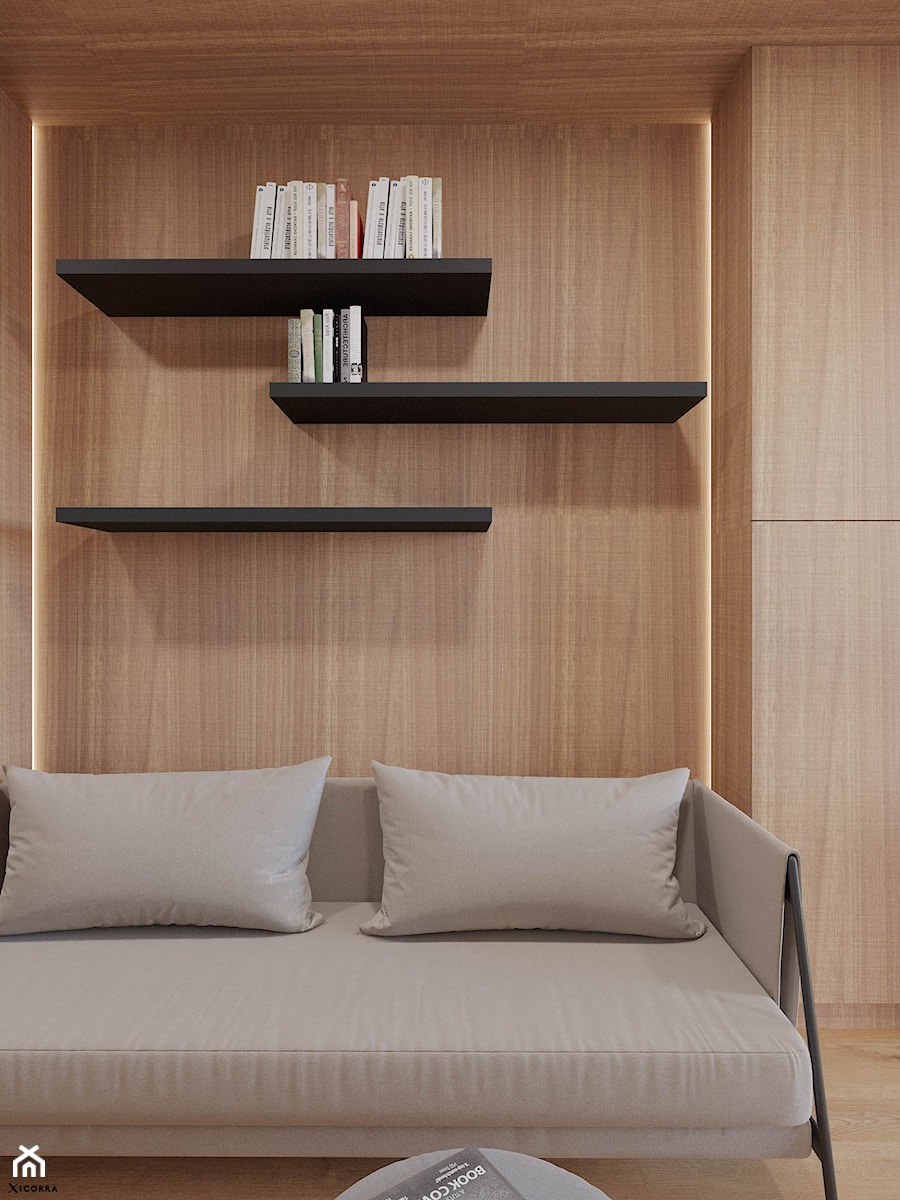Apartament z ażurową kuchnią - Biuro, styl minimalistyczny - zdjęcie od Xicorra Living