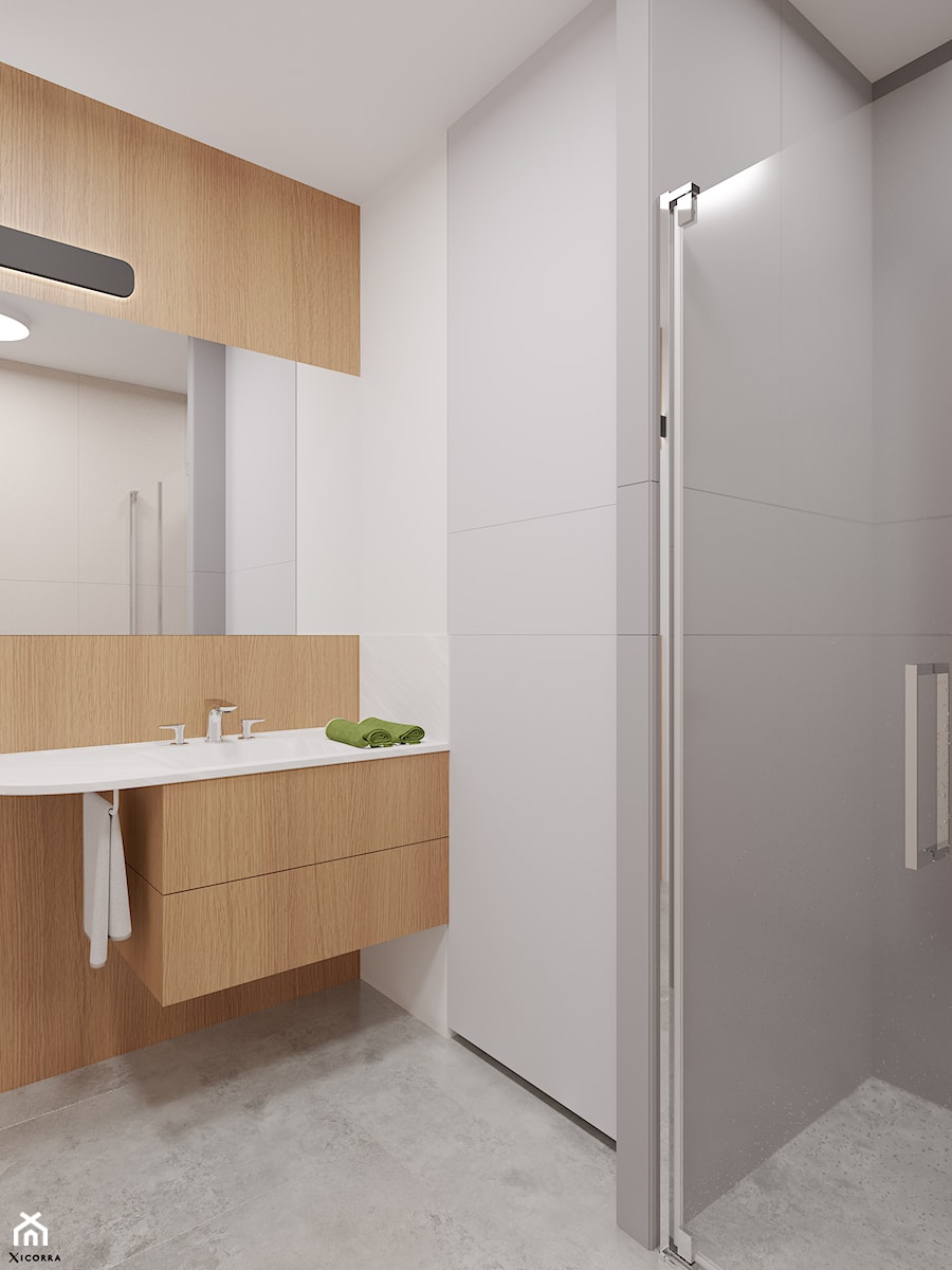 Apartament z ażurową kuchnią - Łazienka, styl minimalistyczny - zdjęcie od Xicorra Living