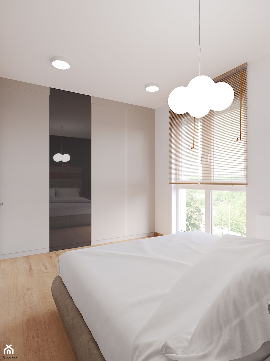 Apartament z ażurową kuchnią - Sypialnia, styl minimalistyczny - zdjęcie od Xicorra Living