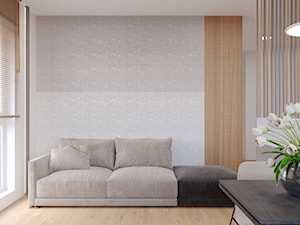Apartament z ażurową kuchnią - Salon, styl minimalistyczny - zdjęcie od Xicorra Living