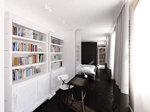mieszkanie w kamienicy 2 - Duże w osobnym pomieszczeniu z sofą białe biuro, styl nowoczesny - zdjęcie od oshi pracownia projektowa