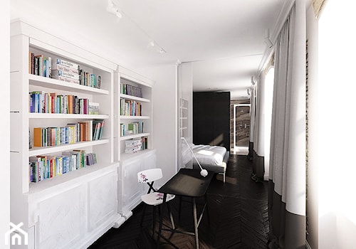 mieszkanie w kamienicy 2 - Duże w osobnym pomieszczeniu z sofą białe biuro, styl nowoczesny - zdjęcie od oshi pracownia projektowa