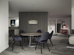 Dom po miastem - Średnia biała jadalnia w salonie, styl nowoczesny - zdjęcie od oshi pracownia projektowa