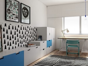dom Łódź - Średni biały pokój dziecka dla nastolatka dla chłopca, styl skandynawski - zdjęcie od oshi pracownia projektowa