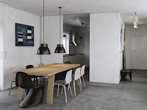 dom Łódź - Średnia szara jadalnia jako osobne pomieszczenie, styl nowoczesny - zdjęcie od oshi pracownia projektowa