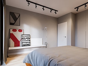 Dom - Bełchatów - Średnia szara sypialnia, styl nowoczesny - zdjęcie od oshi pracownia projektowa