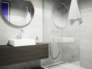 Dom po miastem - Średnia z lustrem łazienka z oknem, styl nowoczesny - zdjęcie od oshi pracownia projektowa