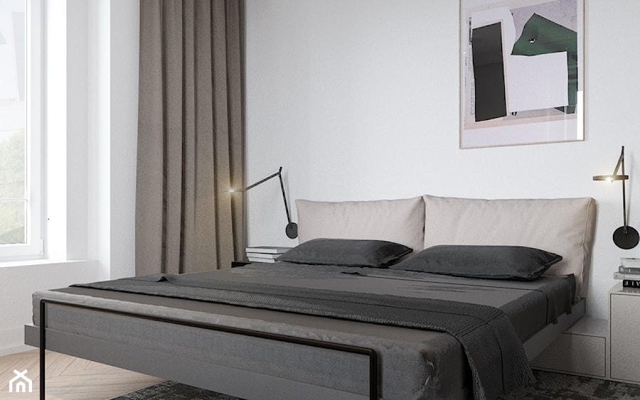 Średnia biała sypialnia, styl nowoczesny - zdjęcie od oshi pracownia projektowa