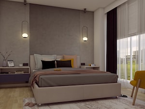 Sypialnia w nowoczesnym stylu z dodatkiem betonu - zdjęcie od Bello Arti Agata Michalak