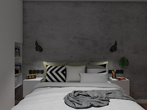 Nowoczesna sypialnia z elementem betonu - zdjęcie od Bello Arti Agata Michalak