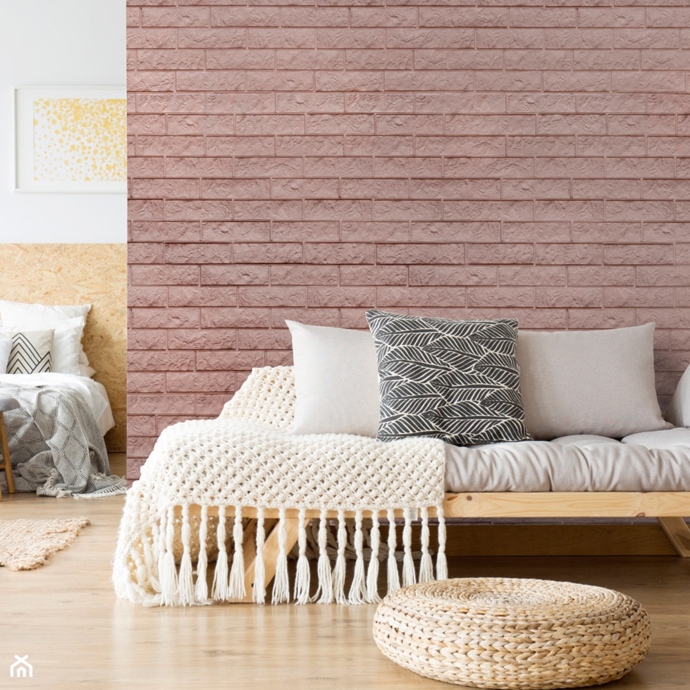 Kamień dekoracjny - Średnia biała sypialnia, styl skandynawski - zdjęcie od BRUK-BET - Homebook