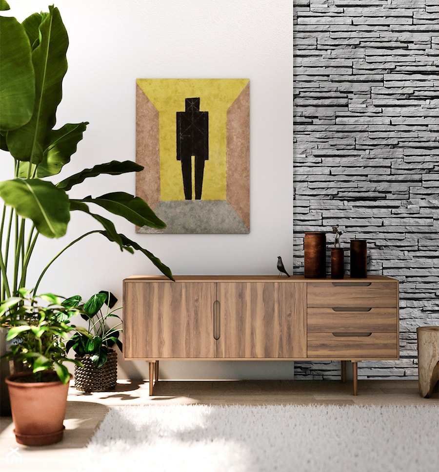 Kamień dekoracjny - Mały szary salon, styl nowoczesny - zdjęcie od BRUK-BET