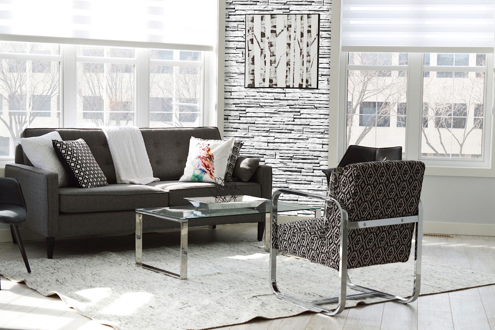 Kamień dekoracjny - Średni szary salon, styl nowoczesny - zdjęcie od BRUK-BET - Homebook