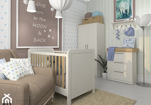 Projekty koncepcyjne - Mały pokój dziecka dla niemowlaka dla chłopca, styl tradycyjny - zdjęcie od Ko. autorska pracownia wnętrz Katarzyna Anna Kowalik