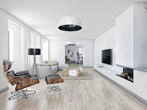 apartament w Sopocie - Duży biały salon, styl nowoczesny - zdjęcie od ARCHMONDO