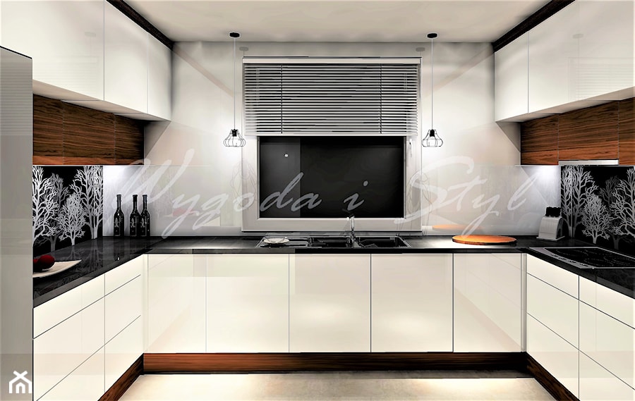 Odsłony "Wygoda i Styl" - Średnia otwarta zamknięta biała kuchnia w kształcie litery u z oknem, styl nowoczesny - zdjęcie od Wygoda i Styl