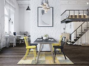 Dywany, a styl skandynawski - Średnia biała jadalnia w salonie, styl skandynawski - zdjęcie od CARPETS & MORE