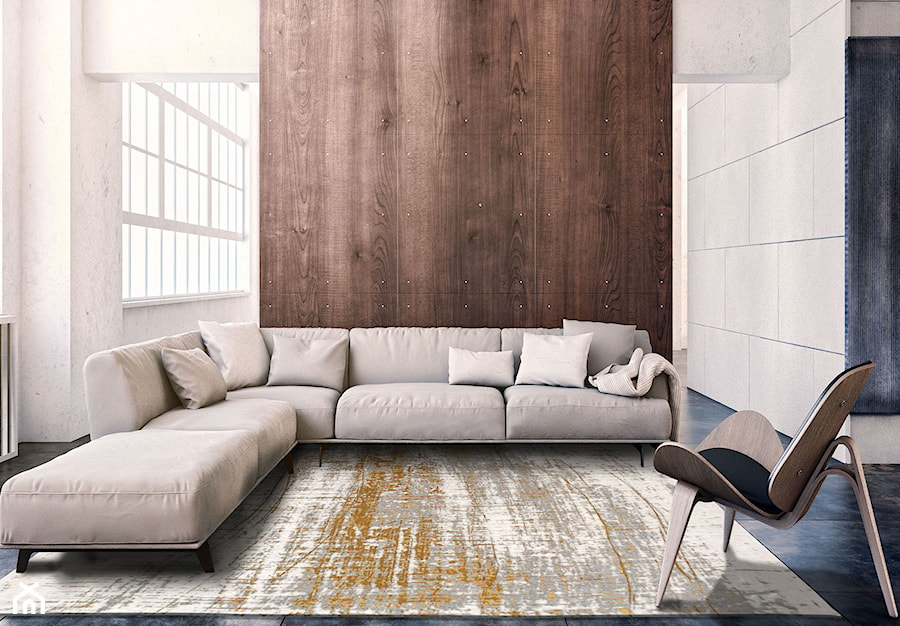 Designerski naturalny dywan nowoczesny - złoto beżowy - zdjęcie od CARPETS & MORE