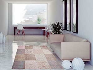Designerski naturalny dywan patchwork - różowo beżowy - zdjęcie od CARPETS & MORE
