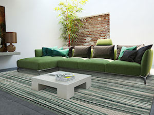 Designerski naturalny dywan w paski - zielony - zdjęcie od CARPETS & MORE