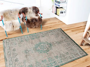 Designerski naturalny dywan z perskim wzorem - turkusowo szary - zdjęcie od CARPETS & MORE