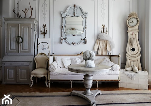 Meble - Mały biały salon, styl vintage - zdjęcie od LampOn.pl