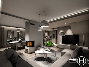 Projekt Domu 120m2 - Gdynia Oksywie - Salon, styl nowoczesny - zdjęcie od GoHome