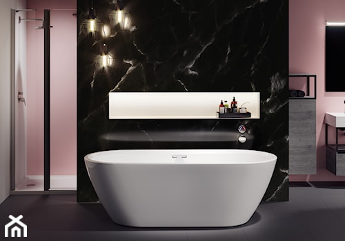 Akrylowe wanny wolnostojące - Średnia bez okna z lustrem łazienka, styl glamour - zdjęcie od RIHO