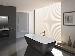 Wanny Solid Surface - Duża z punktowym oświetleniem łazienka z oknem, styl nowoczesny - zdjęcie od RIHO