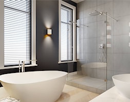 Wanny Solid Surface - Średnia z dwoma umywalkami łazienka z oknem, styl nowoczesny - zdjęcie od RIHO - Homebook