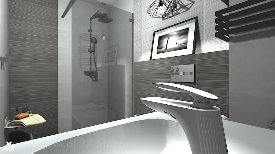 Łazienka 5 - Mała bez okna łazienka, styl rustykalny - zdjęcie od Salon Łazienek JACEK