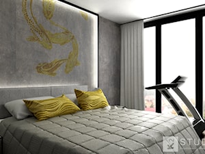 Apartament w Żorach III - Średnia szara sypialnia, styl industrialny - zdjęcie od K2studio