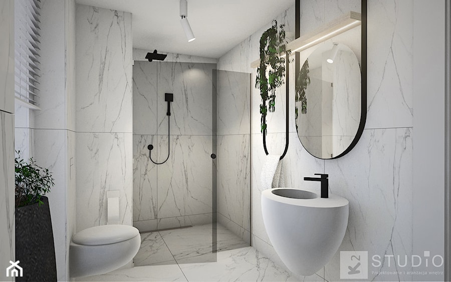 Elegancka i ponadczasowa łazienka w bieli - zdjęcie od K2studio