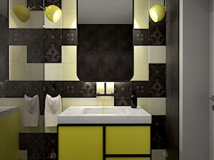 Apartament w Żorach III - Mała na poddaszu bez okna z lustrem łazienka, styl industrialny - zdjęcie od K2studio