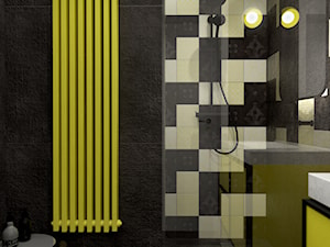 Apartament w Żorach III - Mała bez okna łazienka, styl industrialny - zdjęcie od K2studio