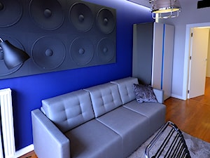 apartament 140m2 - Duży szary niebieski pokój dziecka dla nastolatka dla chłopca dla dziewczynki, styl nowoczesny - zdjęcie od bm2 brzostek maciej