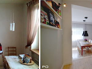 generalny remont domu - Średnia szara jadalnia w salonie, styl skandynawski - zdjęcie od bm2 brzostek maciej