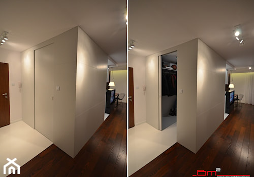 projekt mieszkania 65m2 - Mała zamknięta garderoba, styl nowoczesny - zdjęcie od bm2 brzostek maciej