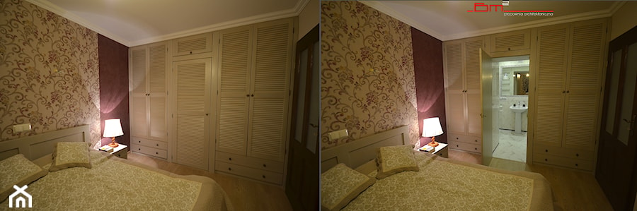 mieszkanie 90m2 - Średnia sypialnia z łazienką, styl prowansalski - zdjęcie od bm2 brzostek maciej