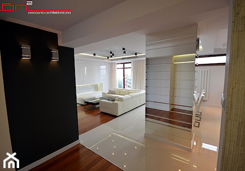 apartament 140m2 - Średni czarny szary hol / przedpokój, styl minimalistyczny - zdjęcie od bm2 brzostek maciej