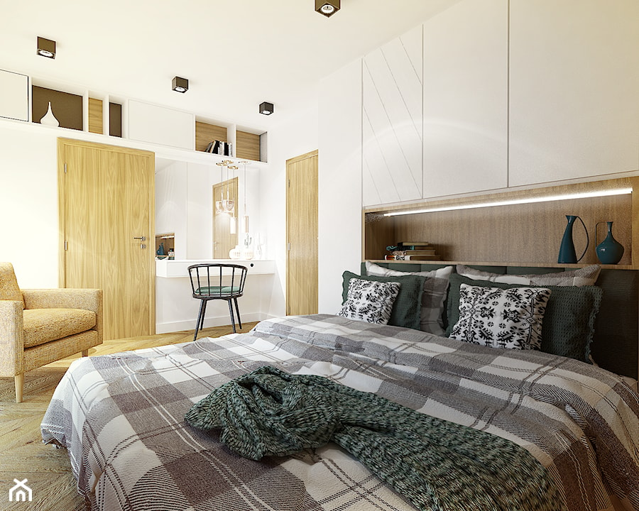 Dom pod Krakowem - Średnia biała sypialnia, styl nowoczesny - zdjęcie od Krecha Studio