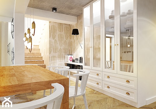 Dom pod Krakowem - Średnia szara jadalnia jako osobne pomieszczenie, styl nowoczesny - zdjęcie od Krecha Studio