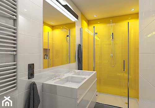 Mała łazienka z żółtym brodzikiem - zdjęcie od What A Form! Interiors