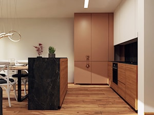 Część dzienna domu w zabudowie szeregowej - Kuchnia, styl nowoczesny - zdjęcie od jaminska.pl