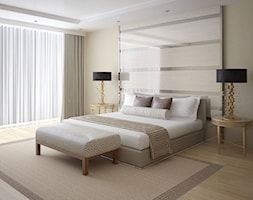 Heat Controller - Duża beżowa sypialnia, styl glamour - zdjęcie od Fibaro - Homebook