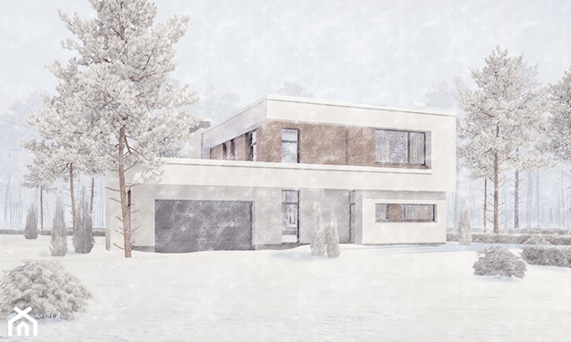 nowoczesny dom z białą elewacją