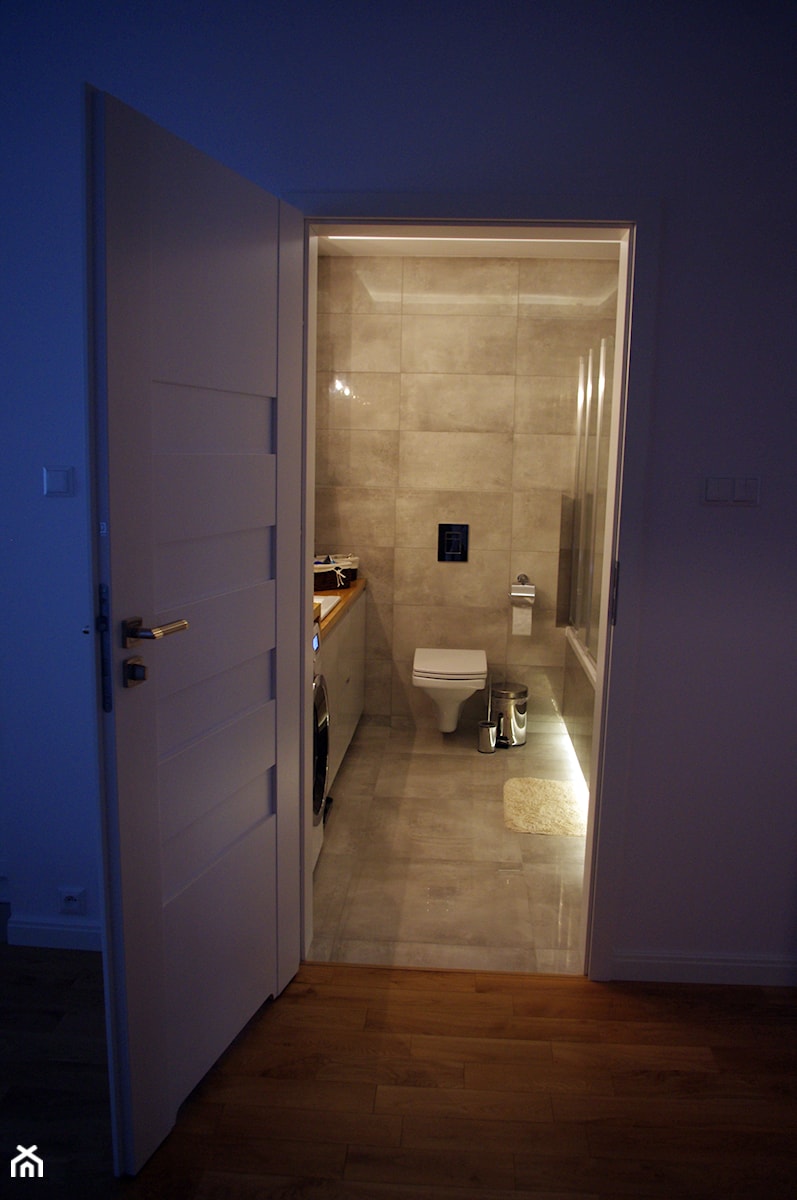 1 - Średnia bez okna z pralką / suszarką łazienka, styl skandynawski - zdjęcie od Studio Projekt