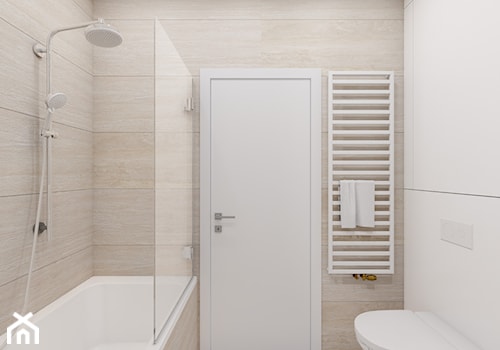 Mała szara łazienka z zabudową na wymiar - zdjęcie od OHHOME - projekty, remonty, meble