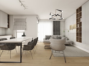 Szaro-biały salon - zdjęcie od OHHOME - projekty, remonty, meble