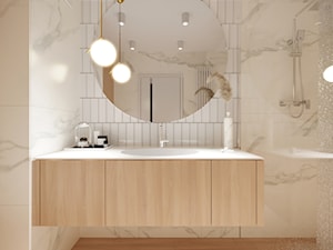 Łazienka dla gości z wiszącą lampą - zdjęcie od OHHOME - projekty, remonty, meble